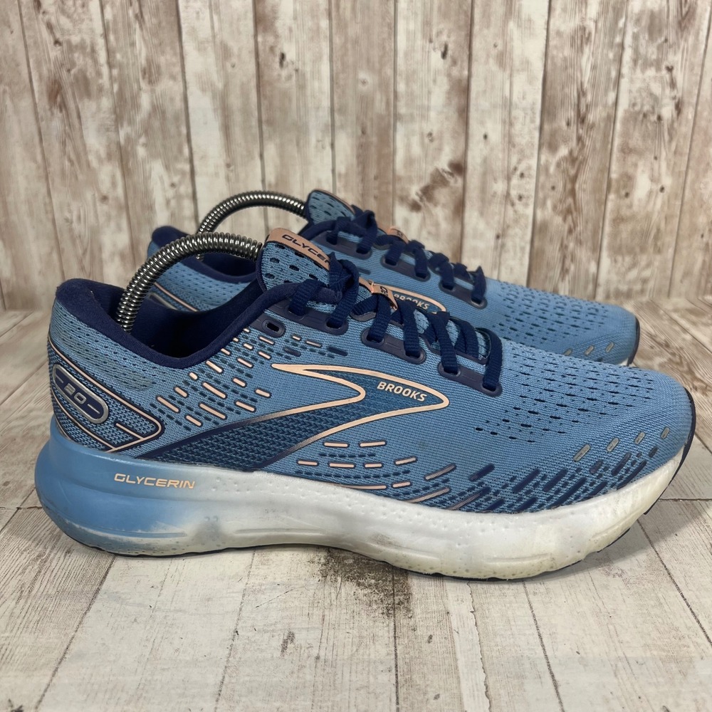 Brooks Glycerin 20 Womens Running Shoes Blue Peach 10.5 1203691B478